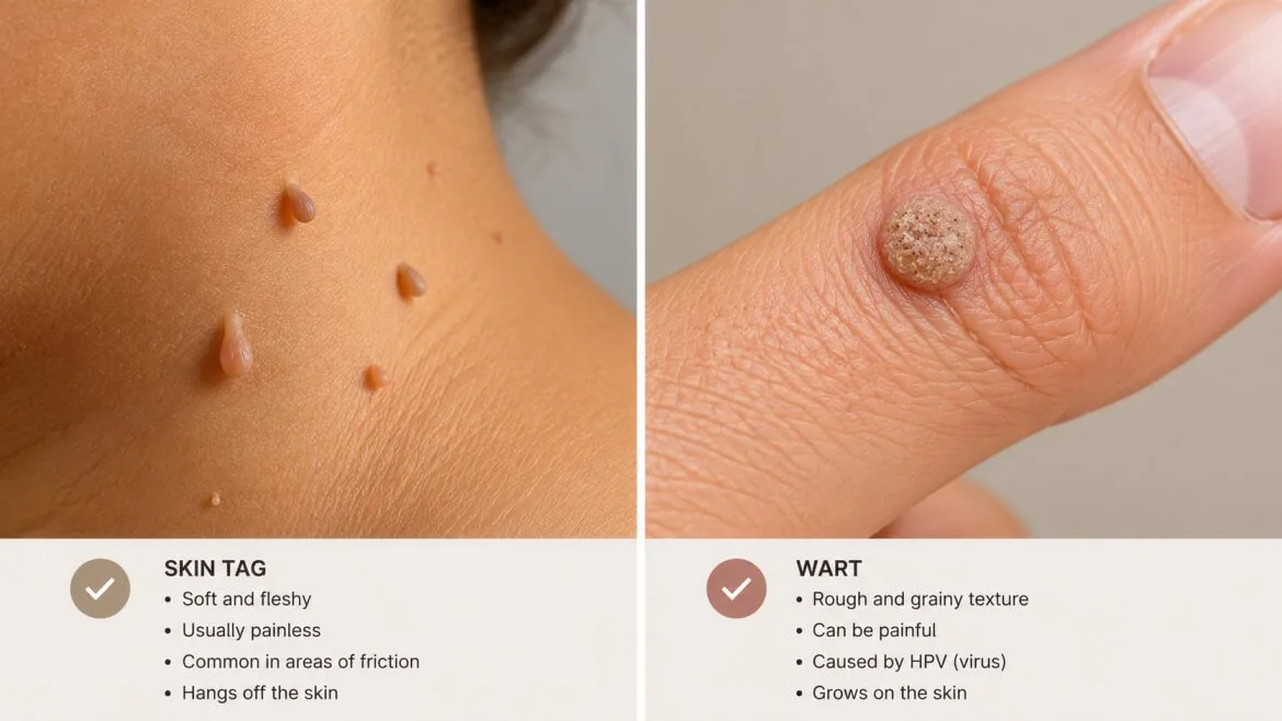 Skin Tag vs Wart: How to Tell Them Apart and What to Do Next